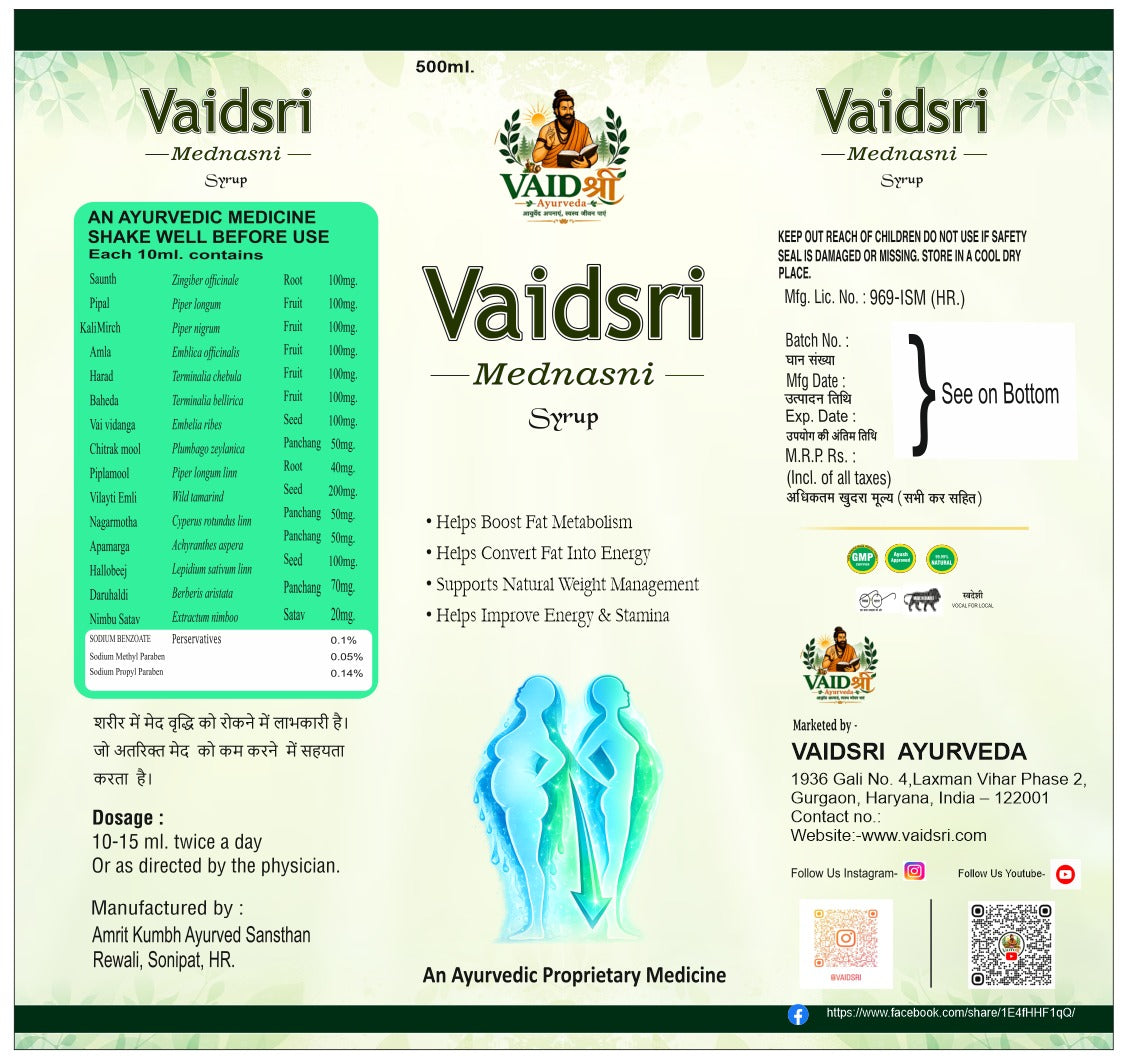 Vaidsri Mednasni Syrup - Weight loose